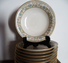 10 assiettes creuses porcelaine Noritake Ivory China Miyoshi Japan vintage Ø 19