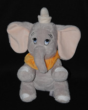 Peluche doudou éléphant Dumbo DISNEY NICOTOY col orange chapeau 25 cm assis NEUF