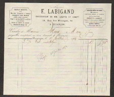 BESANCON (25) OUTILS pour MACHINES à BOIS "LOUPYA & Cie / E. LABIGAND Succ" 1873