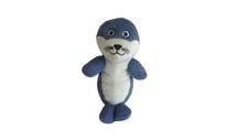 Peluche phoque Kinder bleu blanc 23 cm doudou comme neuf