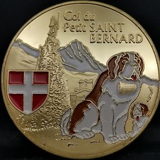 JETON TOURISTIQUE 40mm Doré CYCLISME COL DU PETIT SAINT BERNARD SAVOIE / MEDAILL