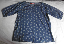 BELLE TUNIQUE BLEU JEAN A MOTIFS MANCHES 3/4 JOHN BANER TAILLE 44 TB ETAT