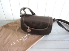 Sac a bandoulière cuir lisse marron Le Tanneur