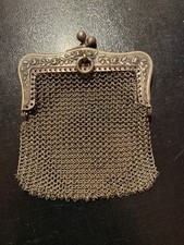 Rare SAC MINAUDIERE ancien METAL ARG. AUMONIERE Porte-Monnaie French Antique