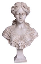 Buste Tête de Femme Jeune Fille Antique Figurine Sculpture Féminine Shabby