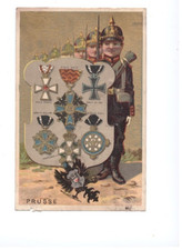 IMAGE CHROMO / MILITAIRE de PRUSSE avec TABLEAU de MEDAILLES