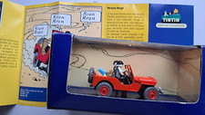 VOITURE TINTIN 1/43e  LA  JEEP  WILLYS ROUGE de  "...AU PAYS DE L'OR NOIR " 1940