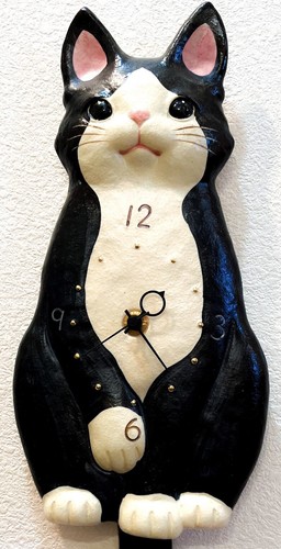 Pendule murale japonaise chat