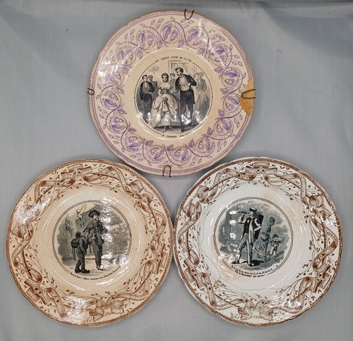 Lot assiettes à - de, 3