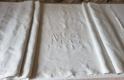 N27 ancien drap lin - ancien, écru