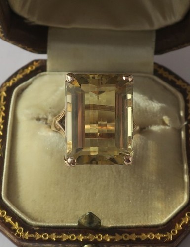 Bague cocktail vintage - , citrine