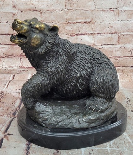 Figurine ours brun bronze - ours,