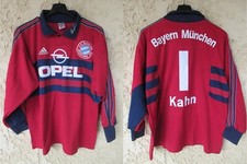 Maillot BAYERN MUNCHEN MUNICH vintage ADIDAS goal KAHN n°1 trikot GK shirt L
