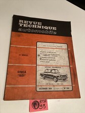 Simca 1501 et spécial 1970 Revue Technique Automobile RTA édition 1969