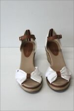 TOMMY HILFIGER Sandales Compensées Toile Blanche T 41 BE