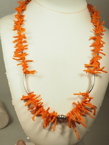 Collier vintage corail naturel - collier,