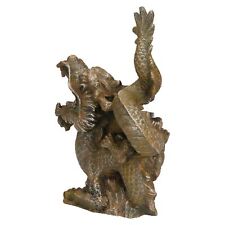 Ornement aquarium aquarium moyen dragon doré vieilli 7,5 x 15 x 19,5 cm