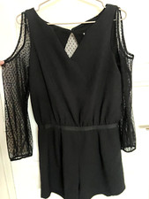 IDEAL FETES COMBI-SHORT FLUIDE NOIRE AVEC DENTELLE NAF.NAF TAILLE 34 NEUF