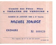 RARE / TICKET BILLET CONCERT -