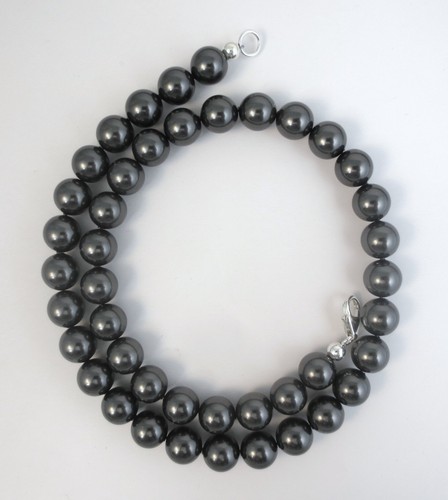 10mm black pearl necklace - pearl, w/