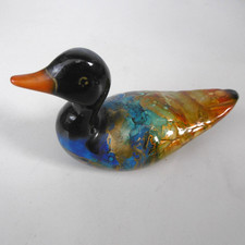 canard en resine ou porcelaine emaillee polychrome
