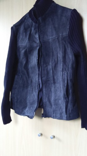 Veste femme noire croute - veste, cuir