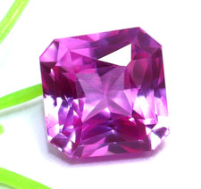 Saphir Rose De Ceylan Pierre Précieuse Loose Taille Asscher 7,45 Ct Parfait