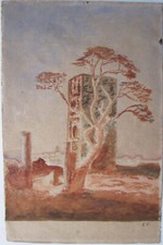 AQUARELLE SUR PAPIER. Paysage