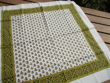 foulard coton imprimé main provençal vintage "Soleiado"