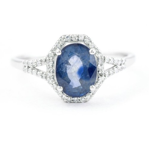 Bague 08ct platine saphir - 2.08ct,