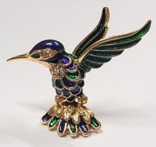 BIJOU VINTAGE BROCHE COLIBRI