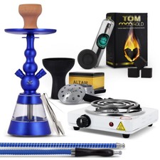 Pack Chicha Altair Khephren Bleue Chauffe-Charbon + Plaque électrique + Foyer V