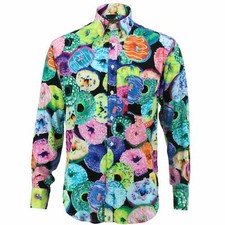 Chemise Pour Hommes Loud Originals REGULAR FIT Noir Rétro Psychédélique Chic