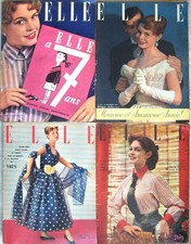 Brigitte BARDOT 4 magazines ELLE 1951 1952 mode cinéma Vadim Savignac pub BE