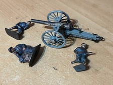 CBG, Mignot. 3 Soldats WW1 + Canon sur Repro Affût Attelage Artillerie à cheval