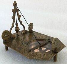 Boussole cadran solaire laiton Londres nautique vintage ancienne boussole cad...