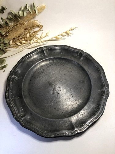 Très ancienne assiette plat - ancienne,