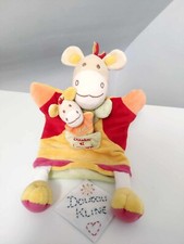 Doudou Plat/Marionnette Cheval/Ane Rouge Vert Jaune Orange - Doudou Et Compagnie