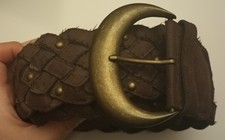 Ceinture marron tressée 100%