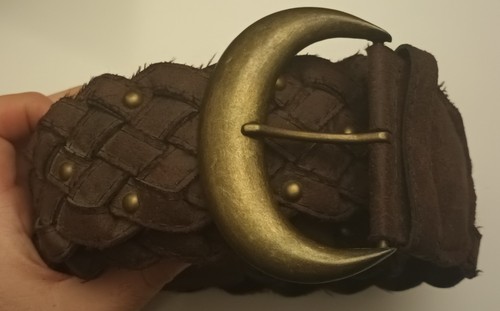 Ceinture marron tressée - , 100%