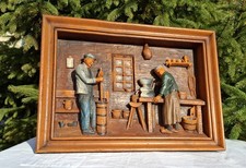 Tableau en bois sculpté en
