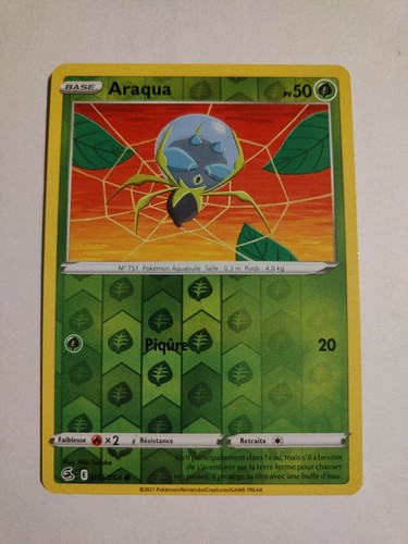 Carte pokemon araqua reverse - araqua,