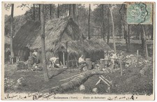 FR59 SOLESMES Hutte Sabotiers foret bois bucheron