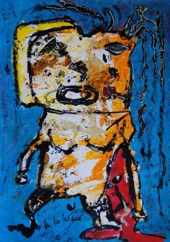 Art brut sur papier 42x49 - ,4, cm