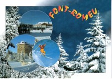 CARTE POSTALE FONT ROMEU (66) SKI, STATION, NEIGE ET SAPIN