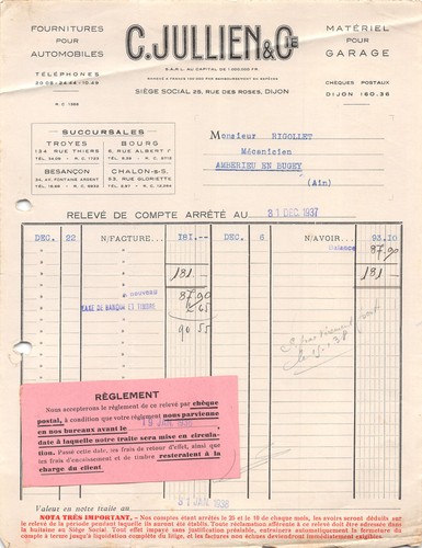 1937 fournitures pour - fournitures,