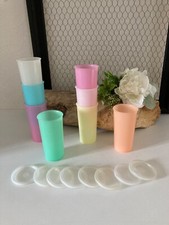 824⚜️ Set De 8 Pots Yaourtière Tupperware Multicolore En Plastique H 11 Cm