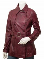 Trench-coat femme en cuir