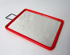 Ancien miroir de barbier orange 20x15 cm Vintage