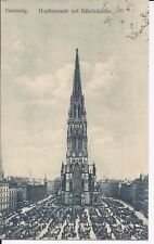 844 Hopfenmarkt mit Nikolajkirche Hamburg 1916